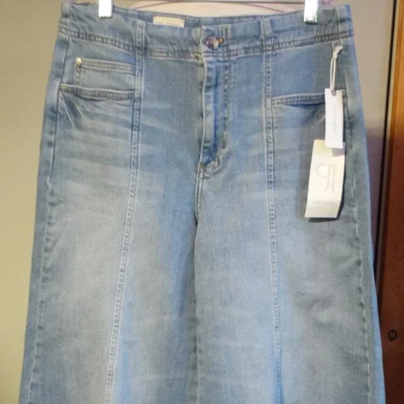 NEW PILCRO by Anthropologie Grassland Mid-Rise Wide-Leg Crop Jeans Size 29, $148 - Picture 10 of 11